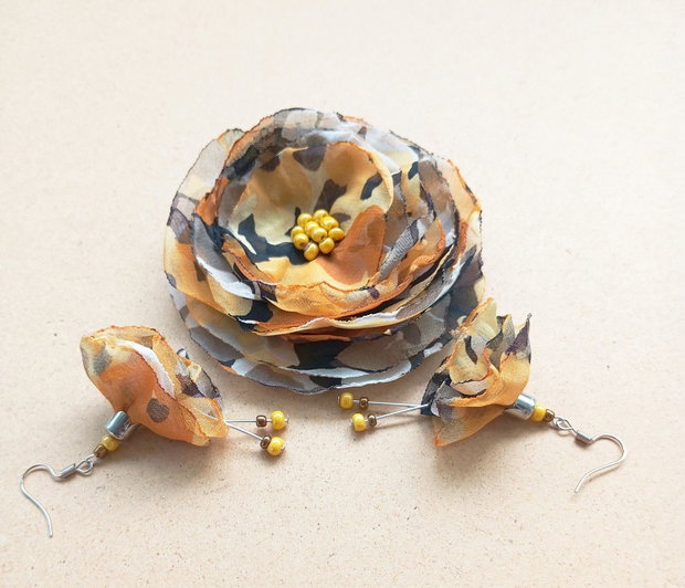 set floral galben ocru mix
