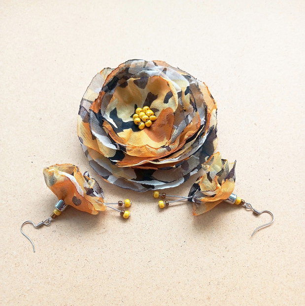 set floral galben ocru mix