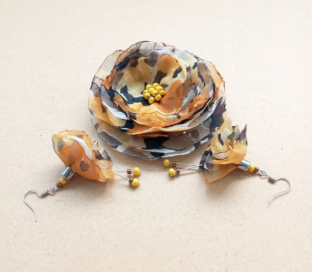 set floral galben ocru mix