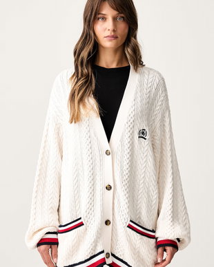 Tommy Jeans cardigan pentru femei, din bumbac