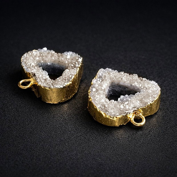 Pandantiv inima, agat druzy 21x18mm PD.0092