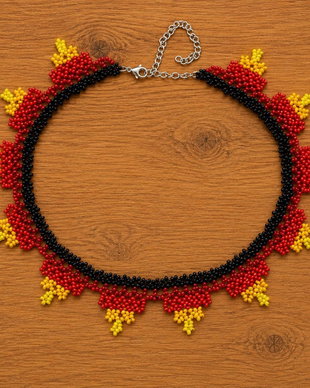 Colier Flăcări stil huichol