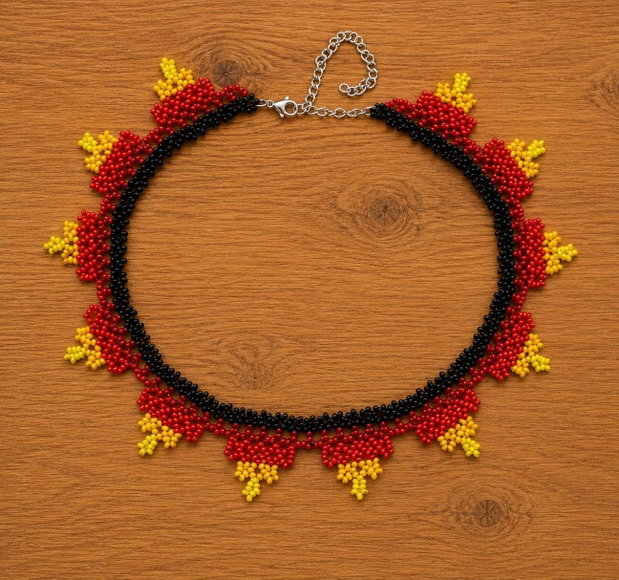 Colier Flăcări stil huichol