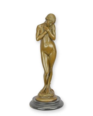 Nud-statueta din bronz cu un soclu din marmura