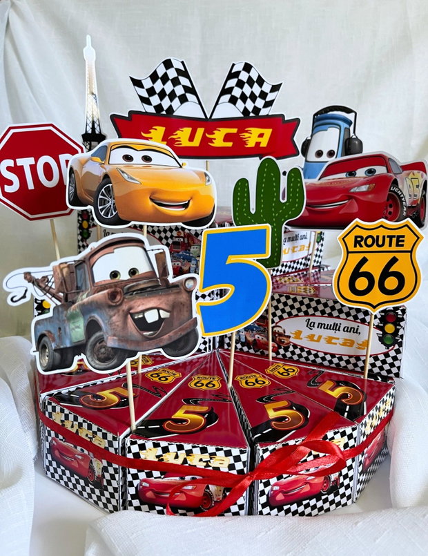 Tort Cars din cutii felie tort