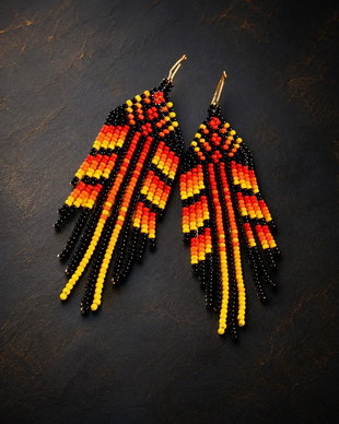 Cercei lungi fringe handmade
