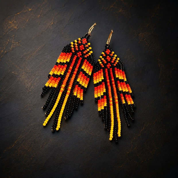 Cercei lungi fringe handmade
