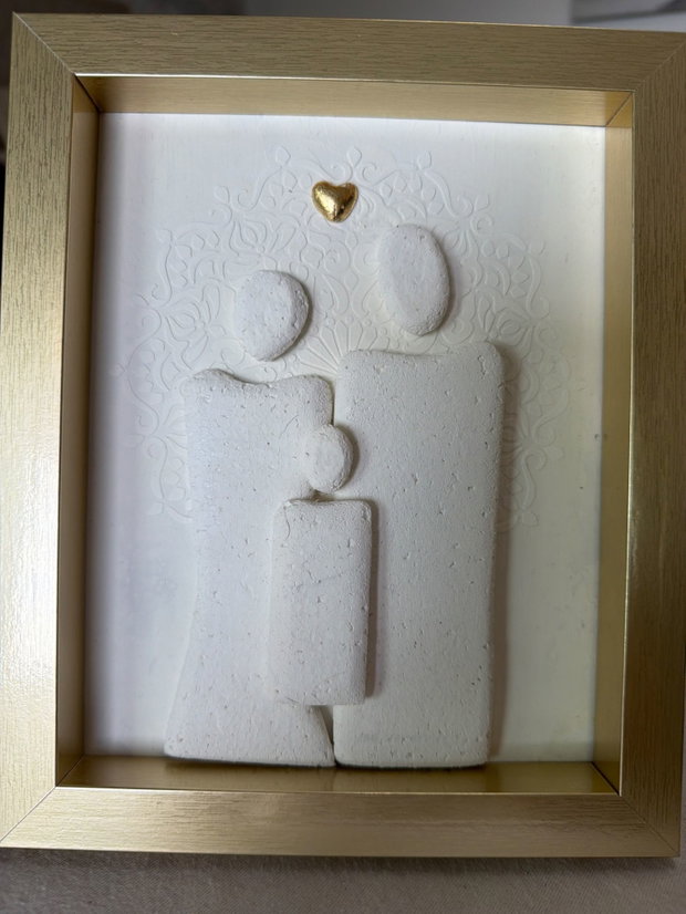 Tablou Pebble Art Personalizat cu Nume - Cadou Familie Nou-Născut / Botez