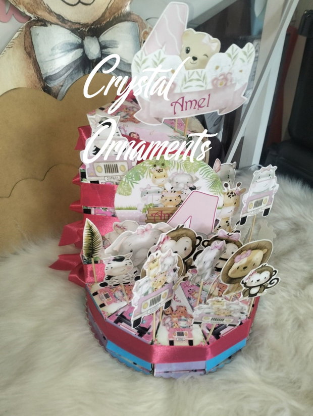 Cutie felie de tort safari animals pink