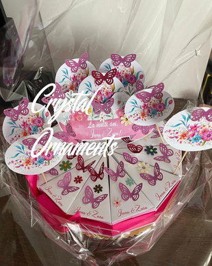 Cutie felie de tort fluturi 3d