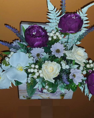 Aranjament flori artificiale matase