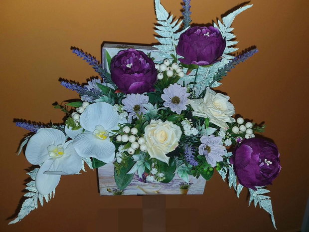 Aranjament flori artificiale matase