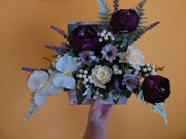 Aranjament flori artificiale matase
