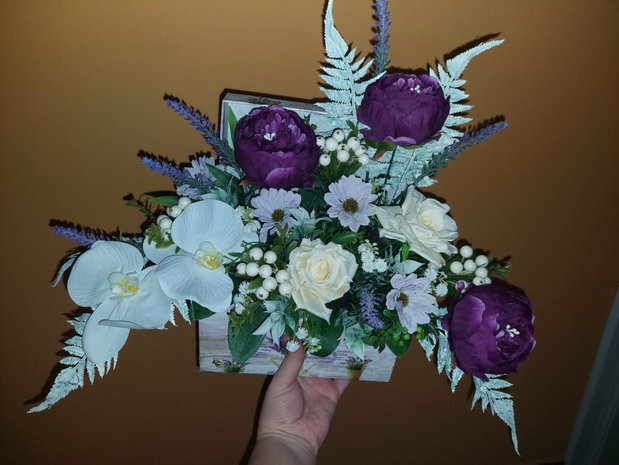 Aranjament flori artificiale matase