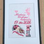 Tablou cu broderie manuala-nastere copil