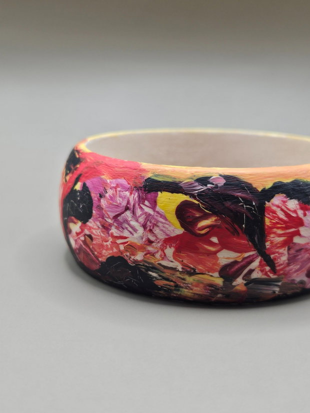 Brățară din lemn pictată manual