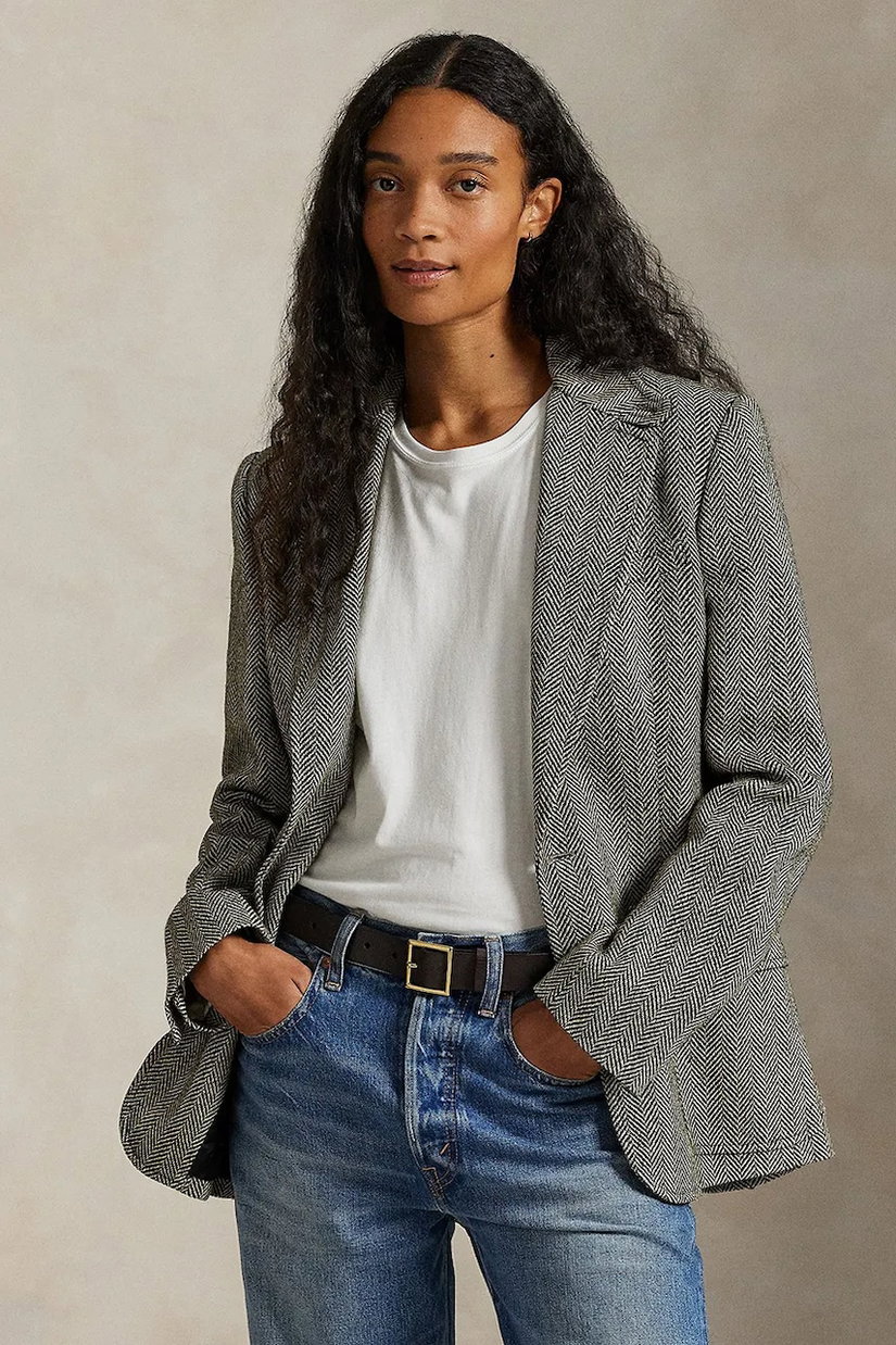 Polo Ralph Lauren sacou cu un singur rând de nasturi pentru femei cu in