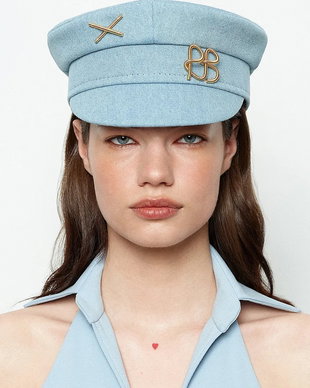 RUSLAN BAGINSKIY beretă cu cozoroc pentru femei din denim Denim Baker Boy Cap