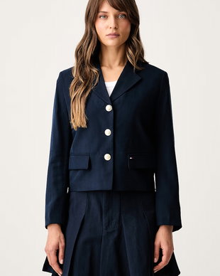 Tommy Jeans sacou cu un singur rând de nasturi pentru femei cu vâscoză