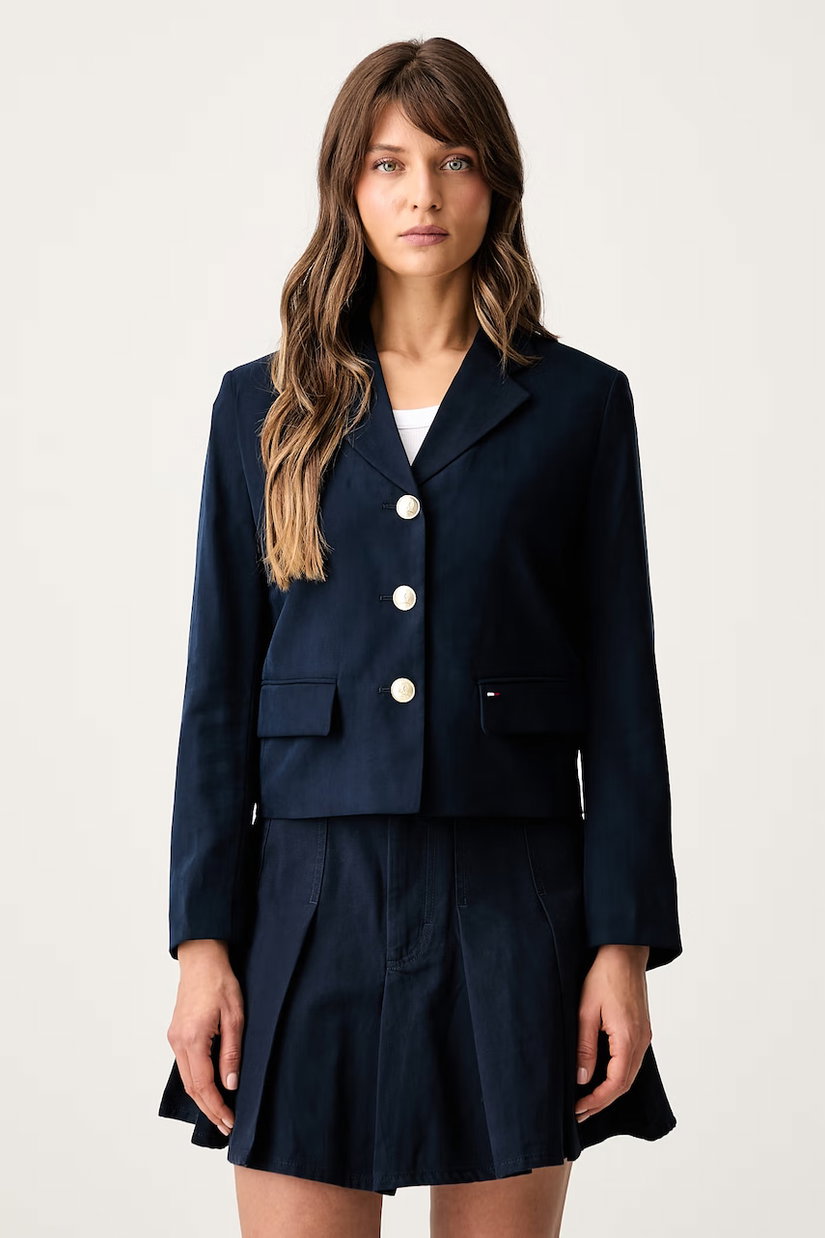 Tommy Jeans sacou cu un singur rând de nasturi pentru femei cu vâscoză