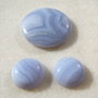 (3 bucati) Calcedonie albastra set cabochoane