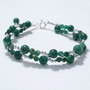 Bratara argint 925 cu jad african, lepidolit verde si hematit