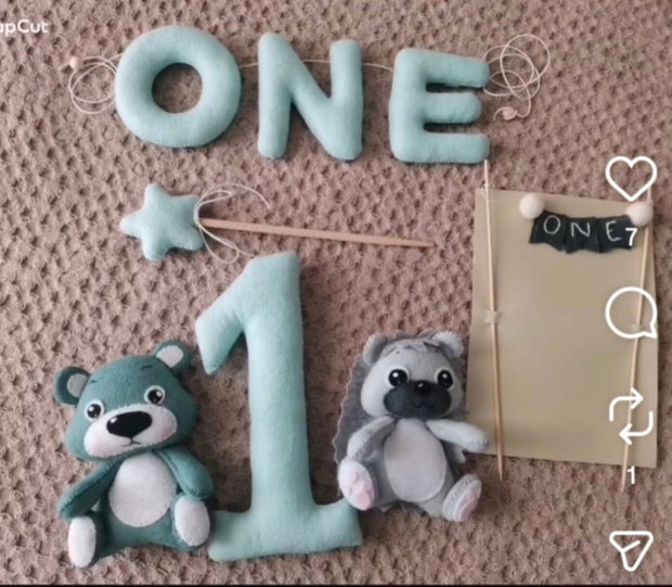 Set aniversar 1 an,culoare bleo
