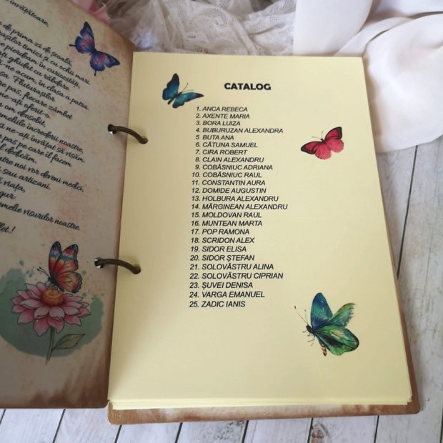 Album / jurnal personalizat - cadou pentru invatatoare/ educatoare/ profesoare, tema fluturi