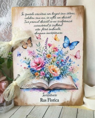 Album / jurnal personalizat - cadou pentru invatatoare/ educatoare/ profesoare, tema fluturi