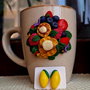 Cana handmade" Mic dejun cu rasfat''+ cercei