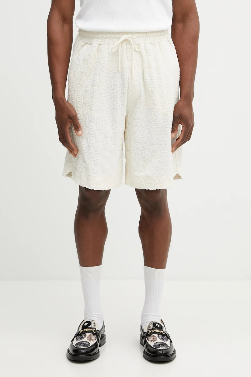 Drôle de Monsieur pantaloni scurți din bumbac Monogramme
