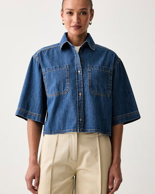 Weekend Max Mara cămașă pentru femei din denim WKDZANNATA