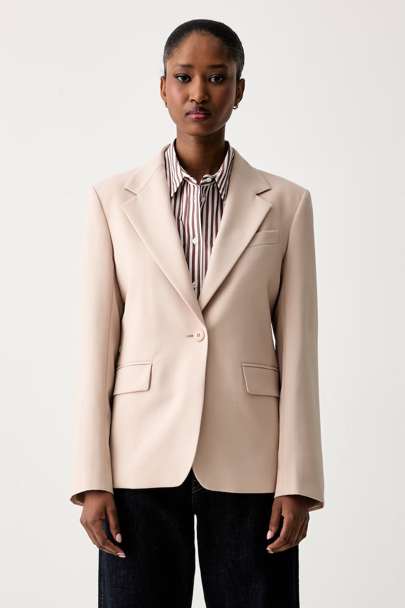 Weekend Max Mara sacou cu un singur rând de nasturi pentru femei din lână WKDLAMINE