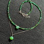 Colier argint lepidolit verde onix verde onion lant argint minimalist boho chic trendy