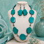 SET~TURQUOISE LAGOONA~howlit,agate,turcoaz,inox