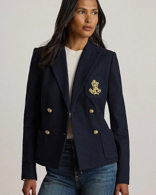 Lauren Ralph Lauren sacou cu două rânduri de nasturi din bumbac cu elastan