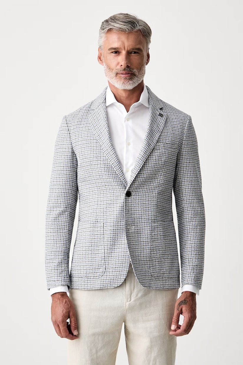 Tommy Hilfiger sacou cu un singur rând de nasturi pentru bărbați din bumbac