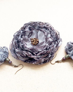set floral nuanțe neutre