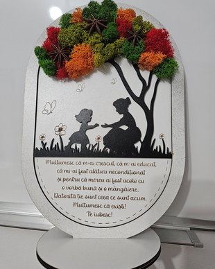Decoratiune copacel si mesaj de apreciere pentru mama