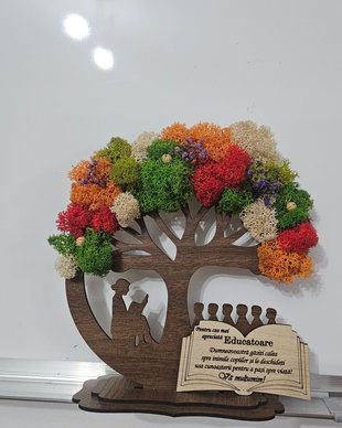 Copăcel Decorativ cu Licheni Stabilizați - Cadou Educatoare