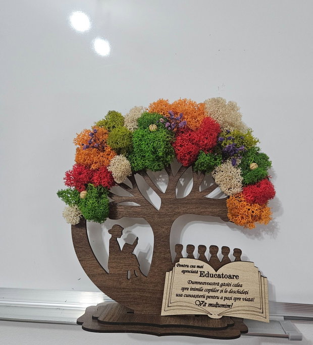 Copăcel Decorativ cu Licheni Stabilizați - Cadou Educatoare