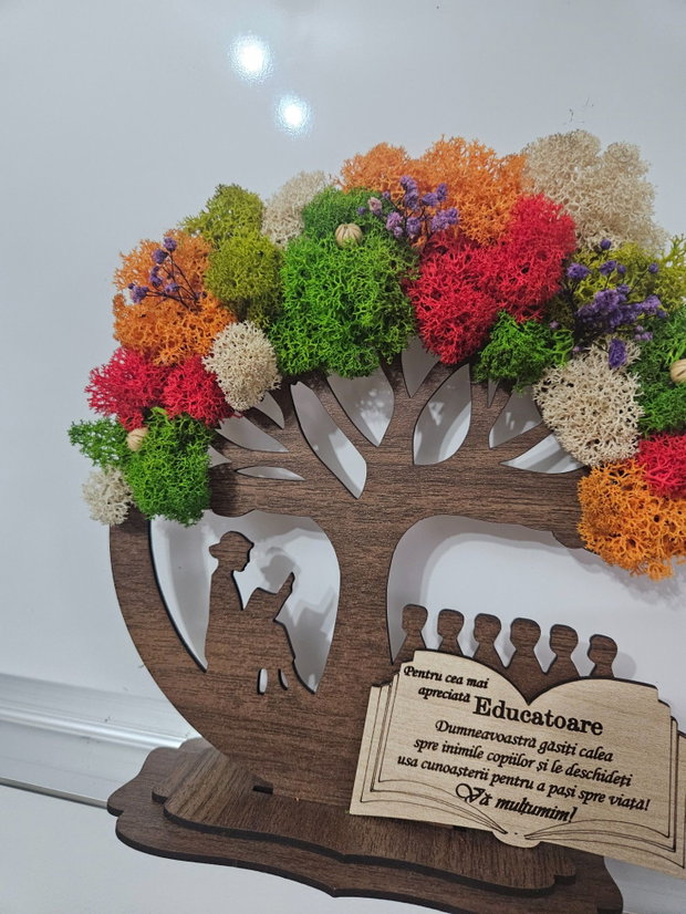 Copăcel Decorativ cu Licheni Stabilizați - Cadou Educatoare