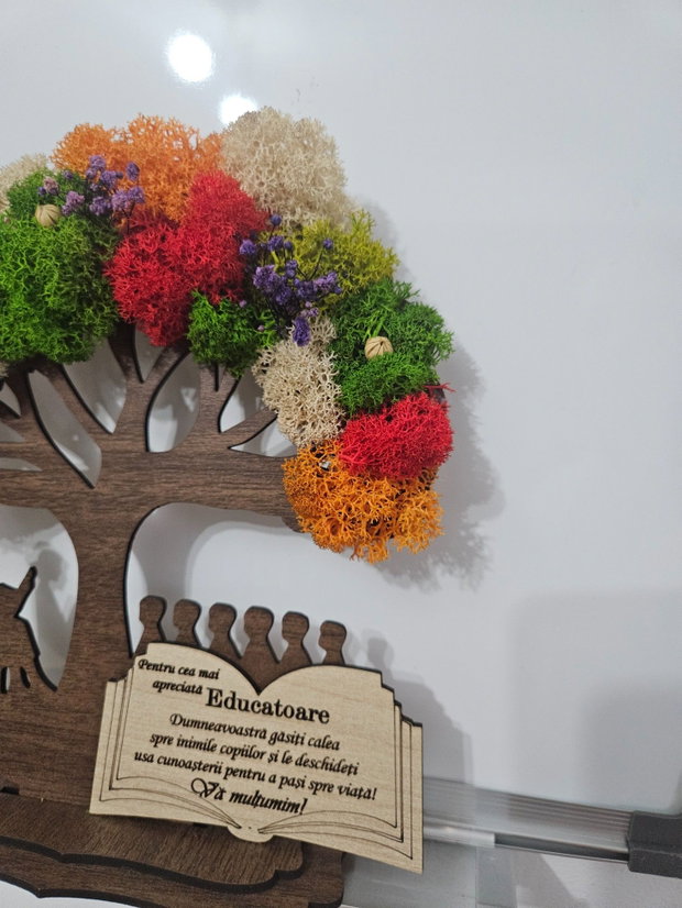 Copăcel Decorativ cu Licheni Stabilizați - Cadou Educatoare