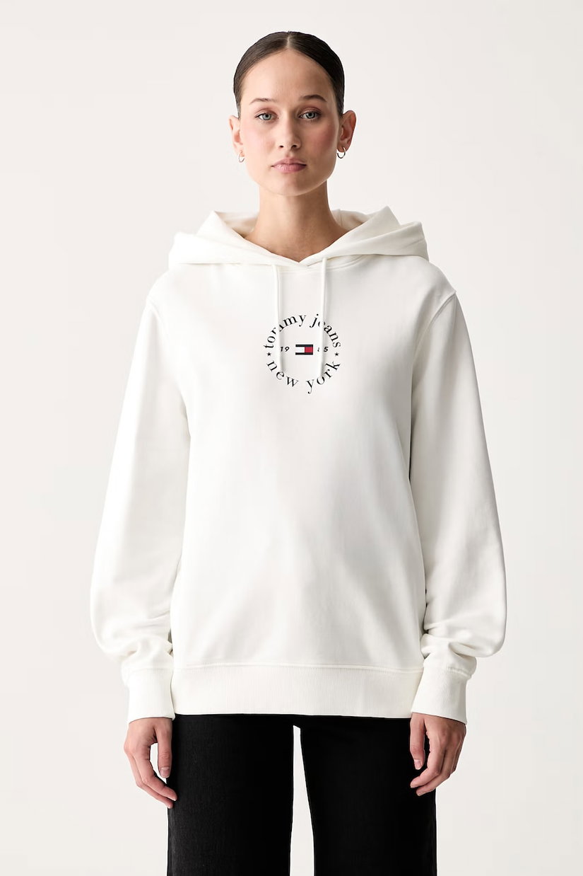 Tommy Jeans hanorac cu glugă pentru femei, cu bumbac