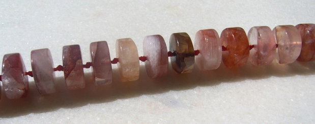Rondele mari din cuart ruginiu 15x6.5 mm
