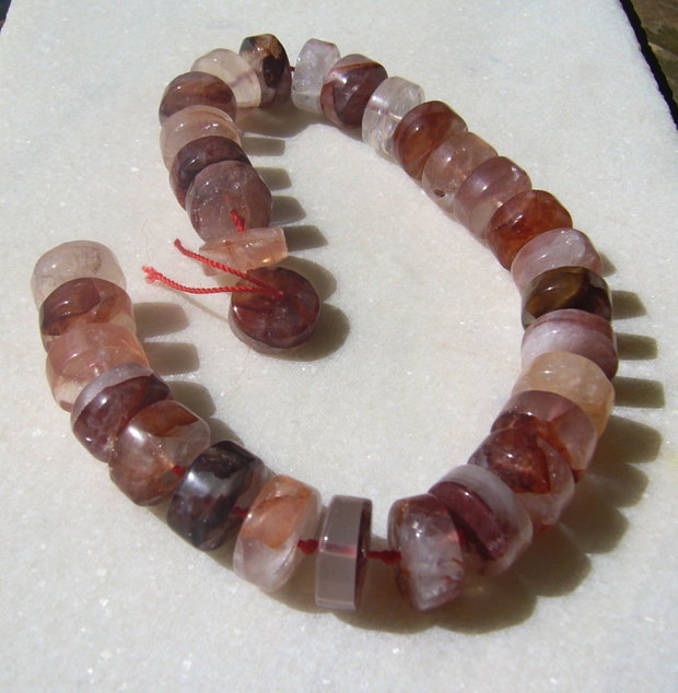 Rondele mari din cuart ruginiu 15x6.5 mm