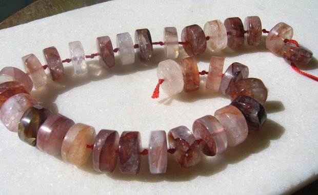 Rondele mari din cuart ruginiu 15x6.5 mm