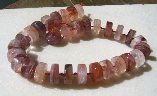 Rondele mari din cuart ruginiu 15x6.5 mm
