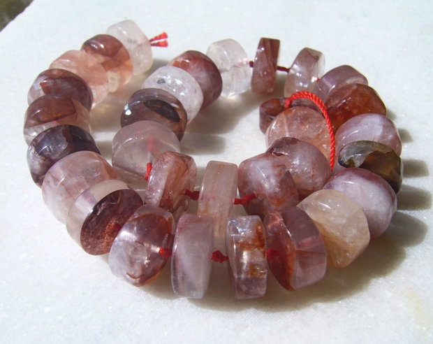 Rondele mari din cuart ruginiu 15x6.5 mm