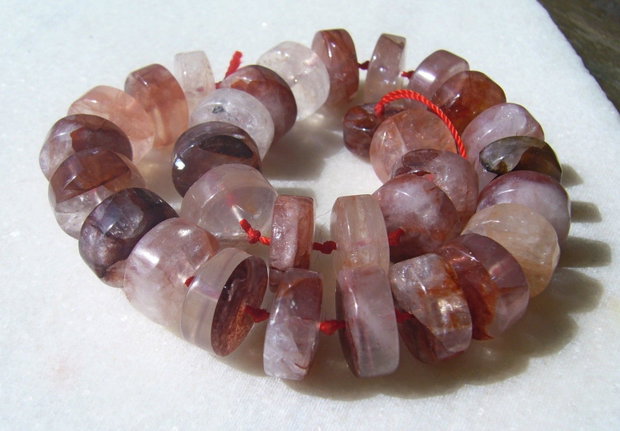 Rondele mari din cuart ruginiu 15x6.5 mm